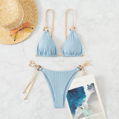 Düz Renkli Askılı Bikini