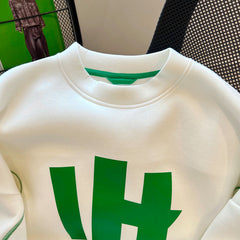 Büyük Beden Baskılı Yuvarlak Yaka Sweatshirt