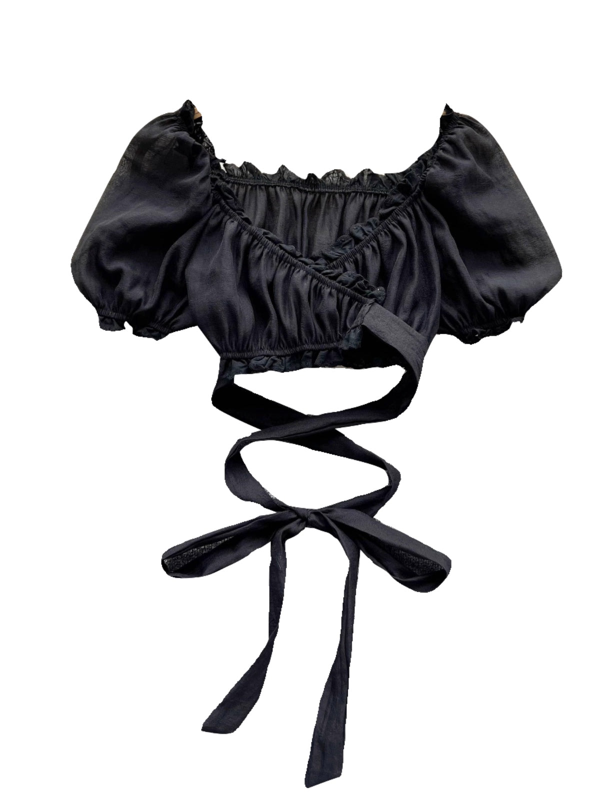 Niş Midriff Açık Ruffled Üst