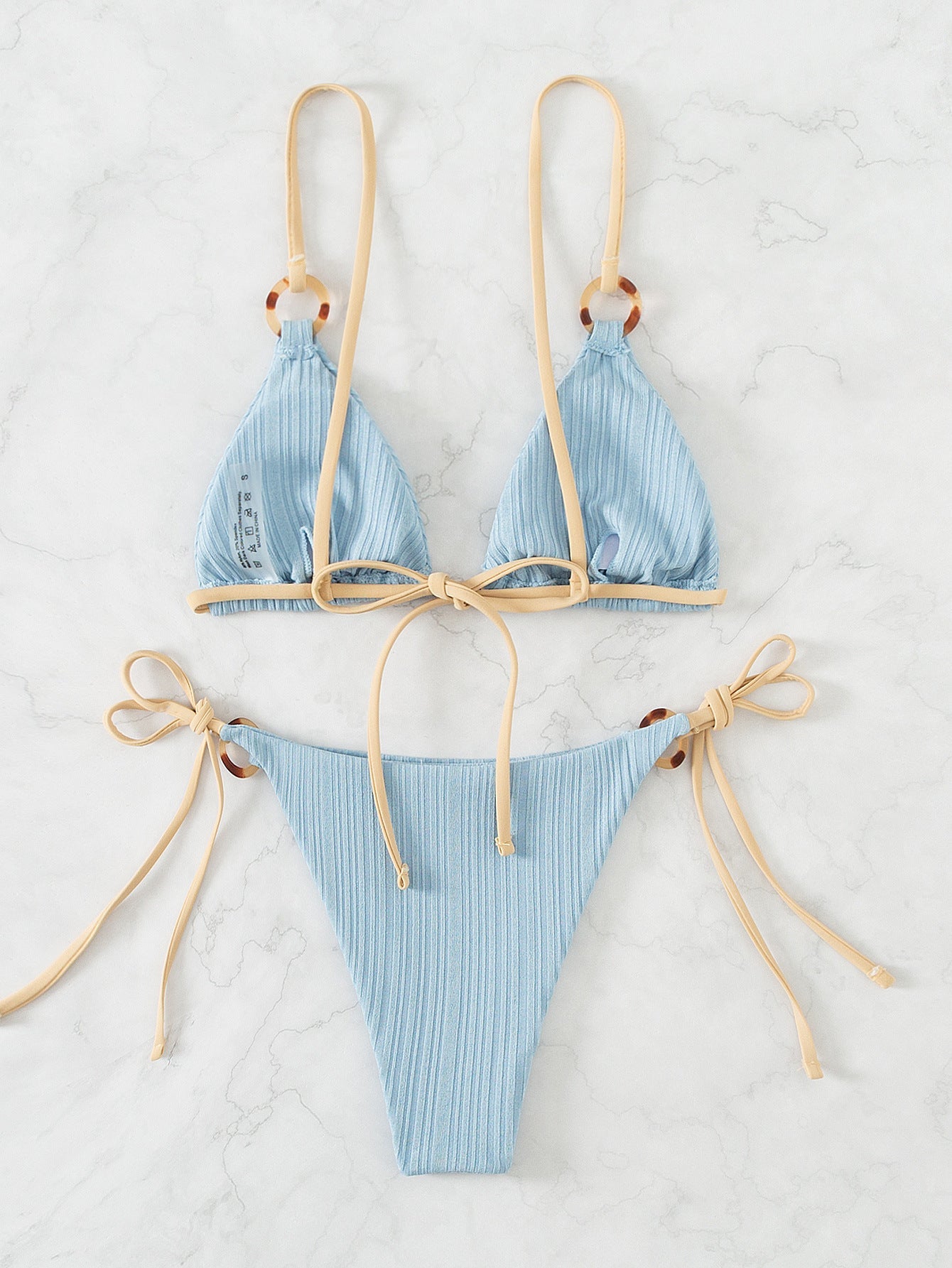 Düz Renkli Askılı Bikini