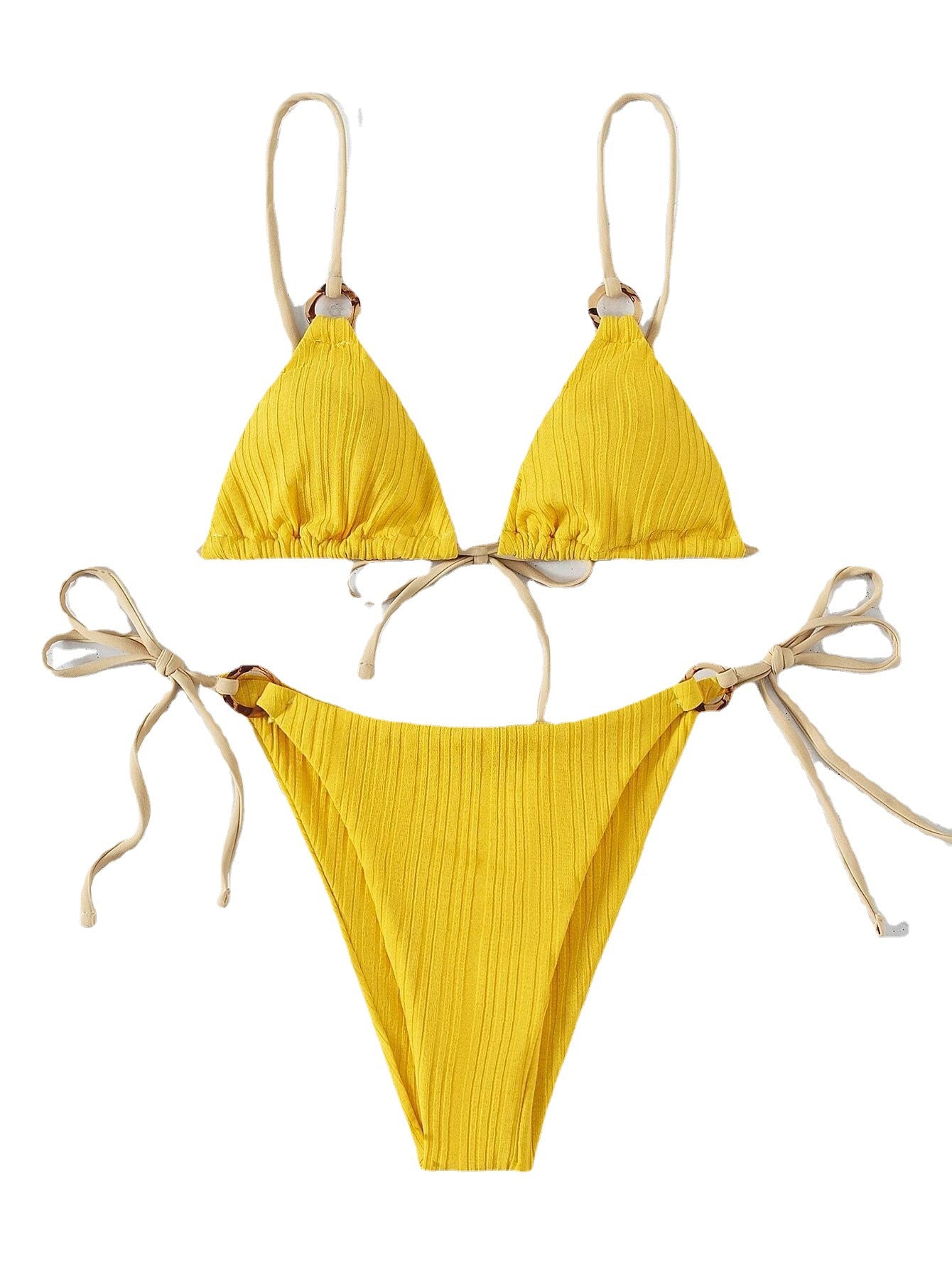 Düz Renkli Askılı Bikini