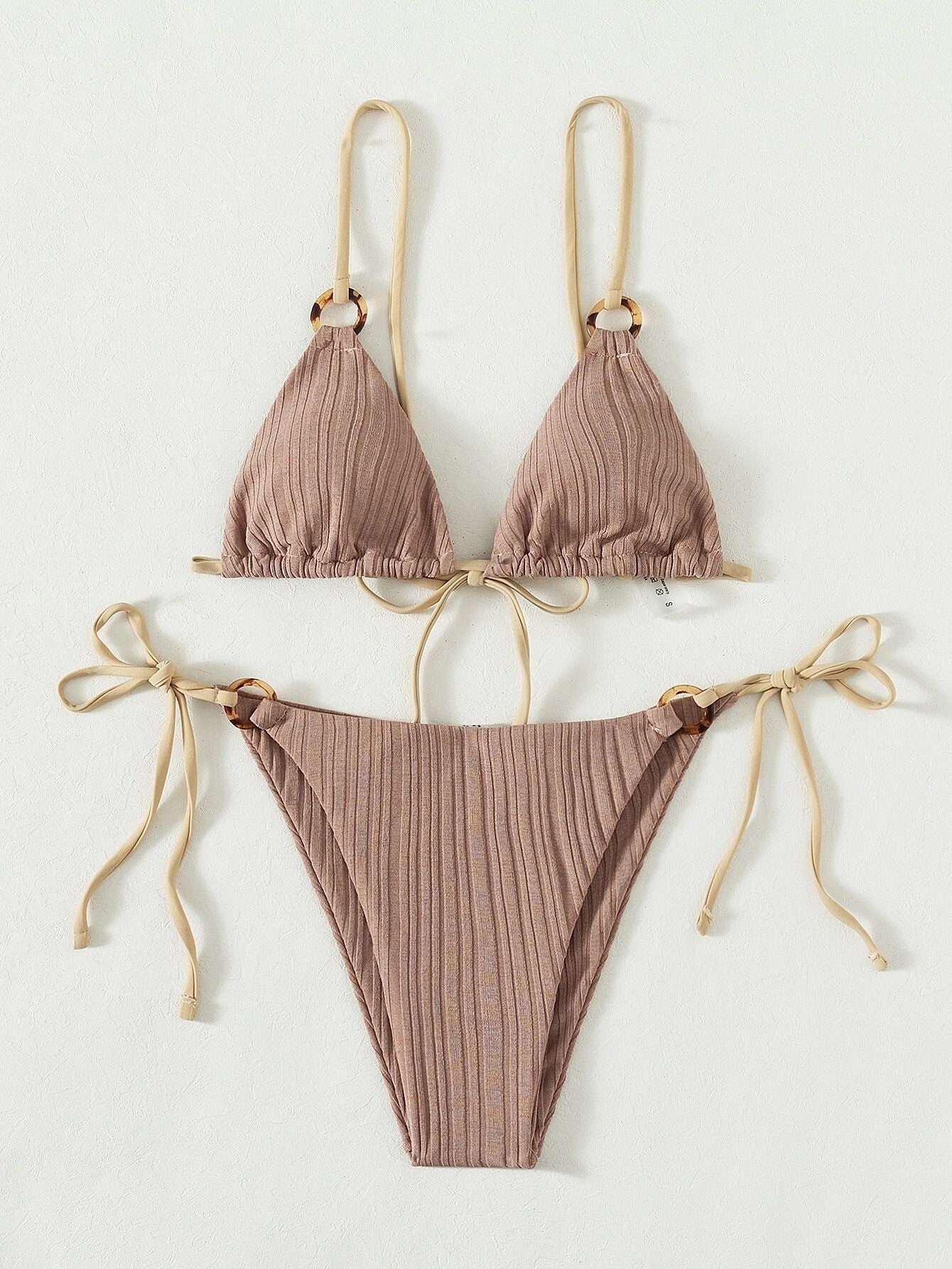 Düz Renkli Askılı Bikini