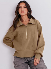 Şık Fermuarlı Sweatshirt
