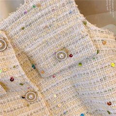 Cepli Kolsuz Tweed Hırka