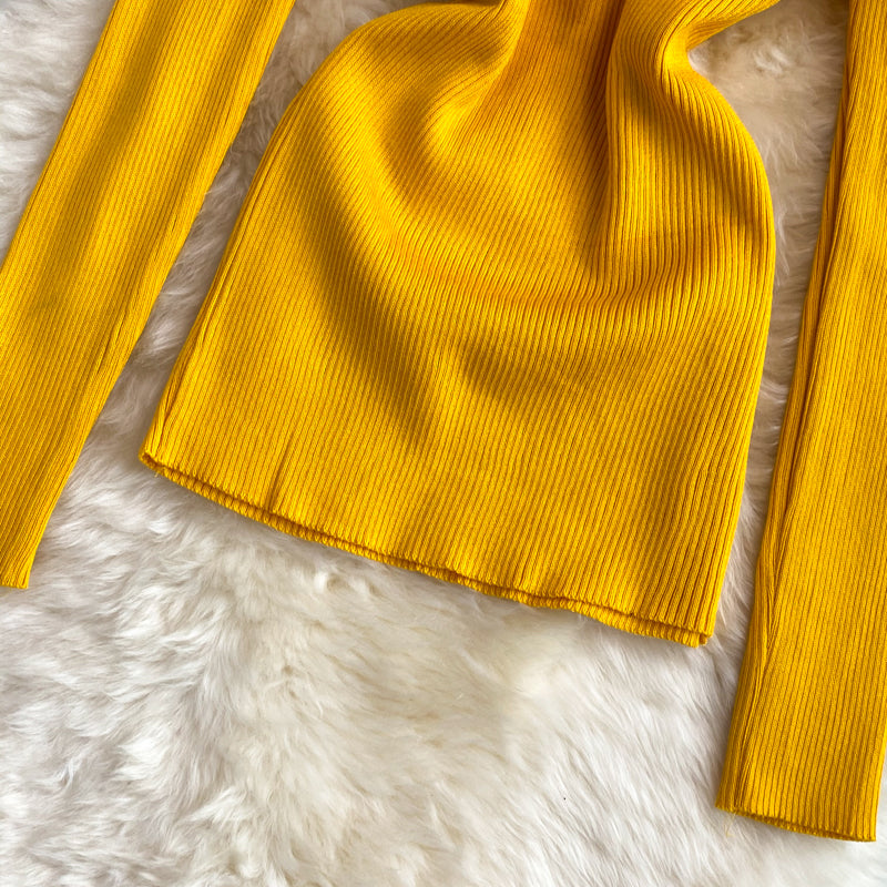 Üç Boyutlu Çiçek Desenli Off-shoulder Kazak