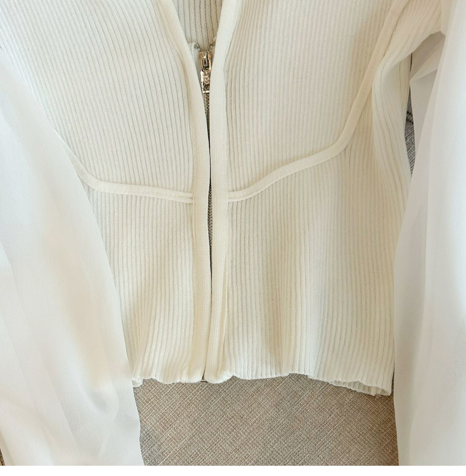 Patchwork Kapüşonlu Halter Fermuarlı Üst