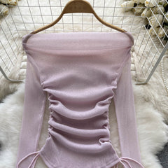Niş Çekmeli Off-shoulder Üst