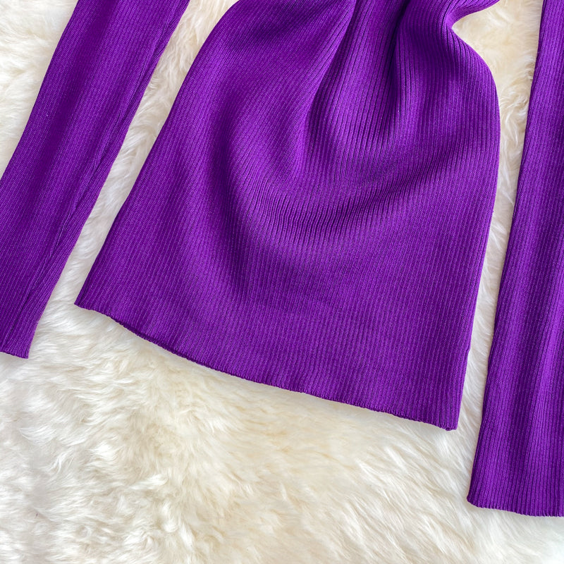 Üç Boyutlu Çiçek Desenli Off-shoulder Kazak