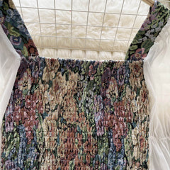 Yağlı Boya Baskılı Dantel Patchwork Üst