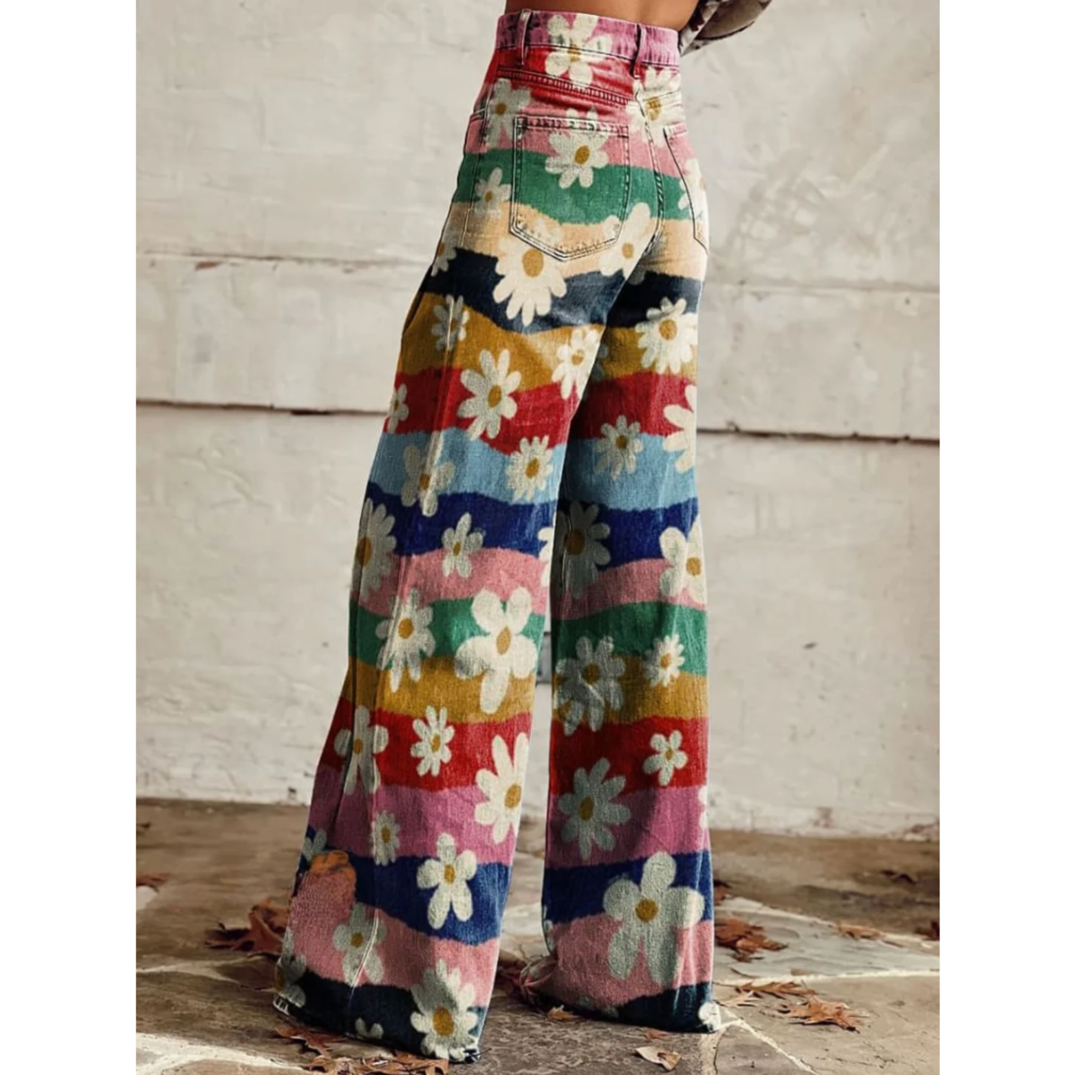 JULIA | RETRO ÇİÇEK GEVŞEK PAÇA PANTOLON