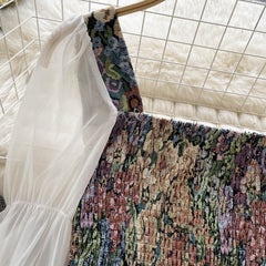 Yağlı Boya Baskılı Dantel Patchwork Üst