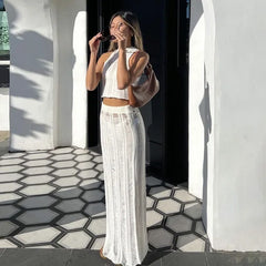 Pauline | Şık Yaz Yelek Etek Takım Mesh Bodycon