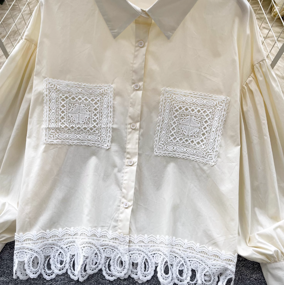 Vintage Nakışlı Patchwork Gömlek