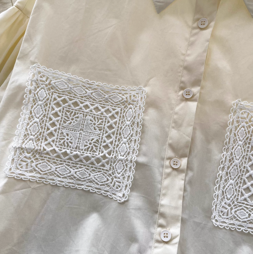 Vintage Nakışlı Patchwork Gömlek