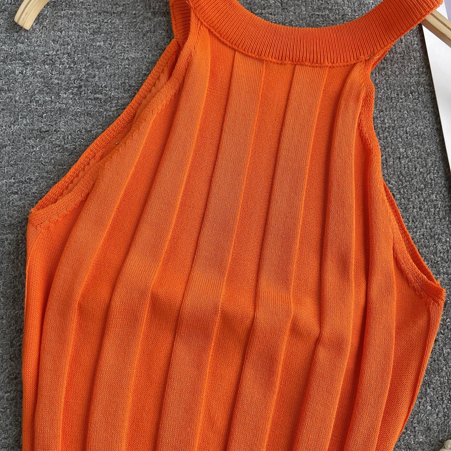 Şık Boncuklu Halter Örgü Korse