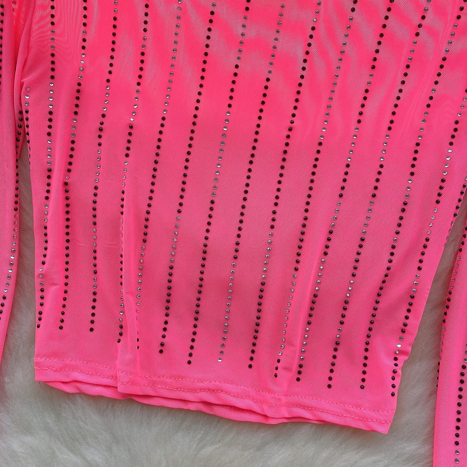 Rhinestone Taşlı Mesh Alt Tişört