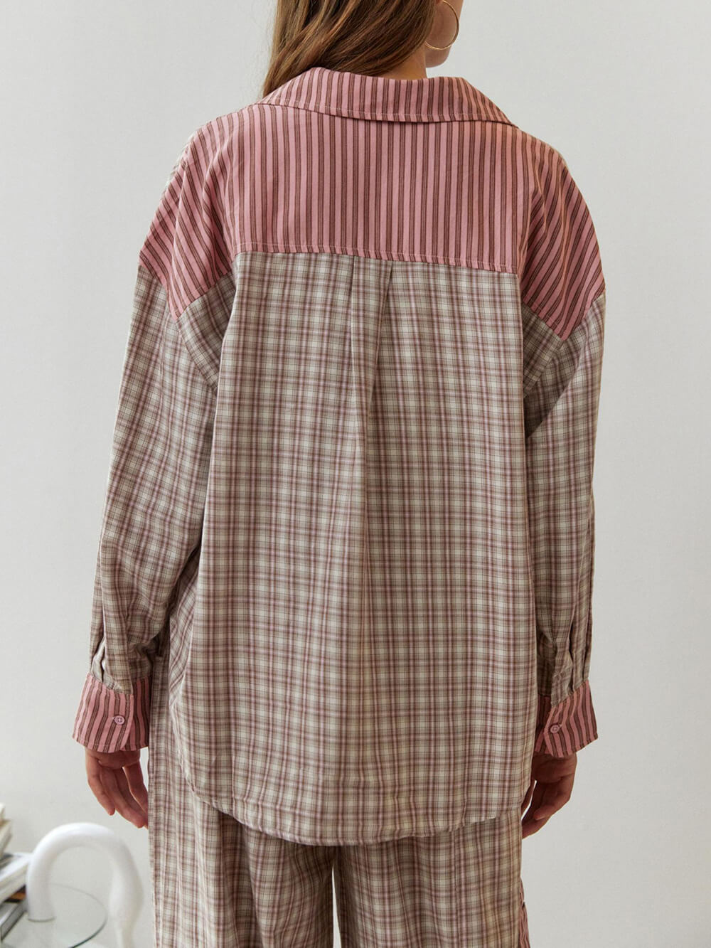Clara | Bol pembe şerit pijama seti