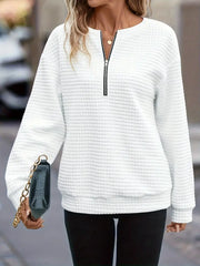 Audrey – bahar için yarım fermuarlı rahat uzun kollu sweatshirt