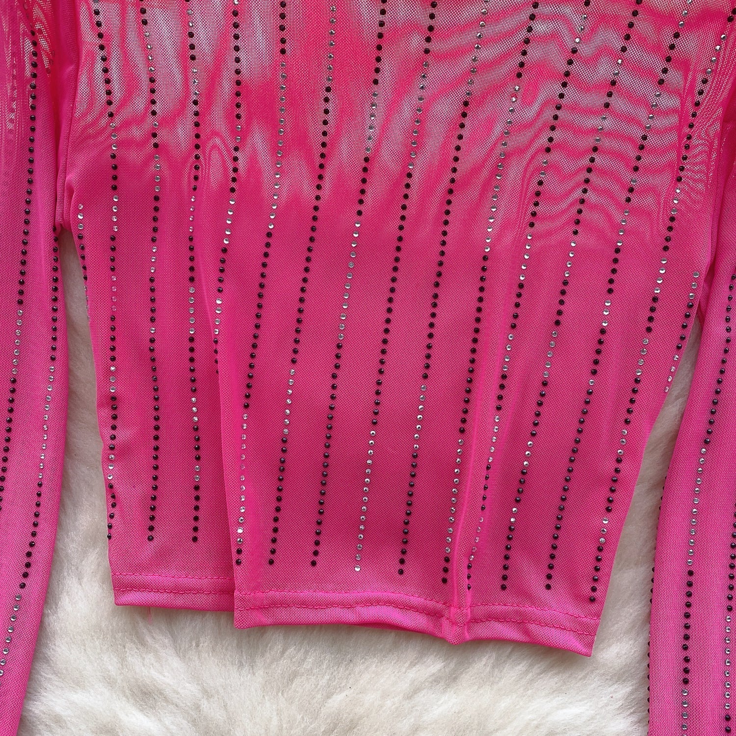 Rhinestone Taşlı Mesh Alt Tişört