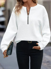 Audrey – bahar için yarım fermuarlı rahat uzun kollu sweatshirt