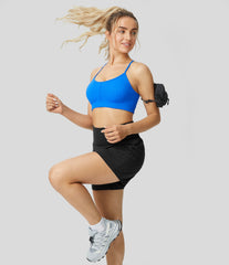 Gayle | Yüksek Bel, Arka Cep ve Yan Cep ile 2'si 1 Arada Yoga Şortları