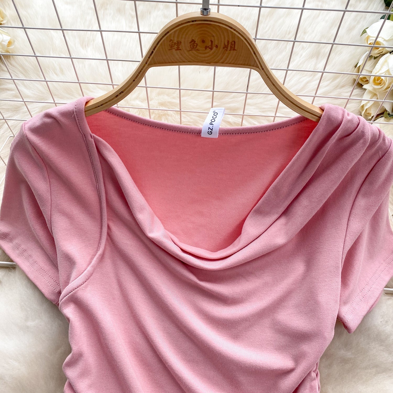 Asimetrik Düz Renk Yumuşak T-shirt