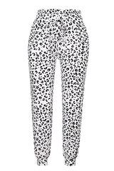 Leopar Desenli Jogging Pantolon Kordonlu