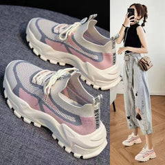 Kadınların Nefes Alabilir Moda Baba Sneaker'ları için Bahar