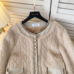 Şık Taklit Minks Patchwork Üst