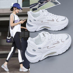 Kadınlar için Bahar Nefes Alabilen Daddy Kore Platform Koşu Sneaker'ları