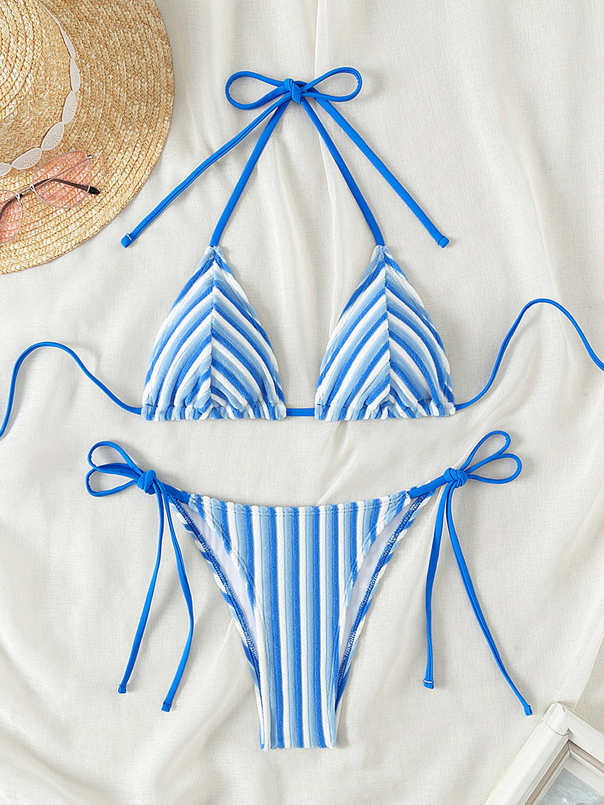 Havlu Kumaş Askılı Kravat Bikini