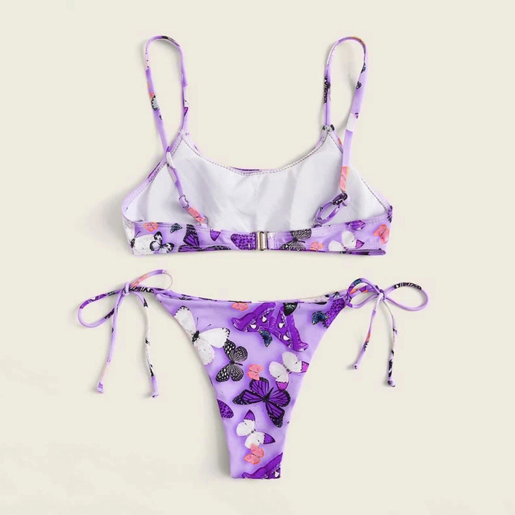 Vintage Baskılı Üç Parça Bikini