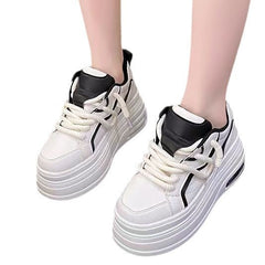 Kadınların Görünmez Gizli Beyaz Küçük Platform Muffin Sneaker'ları