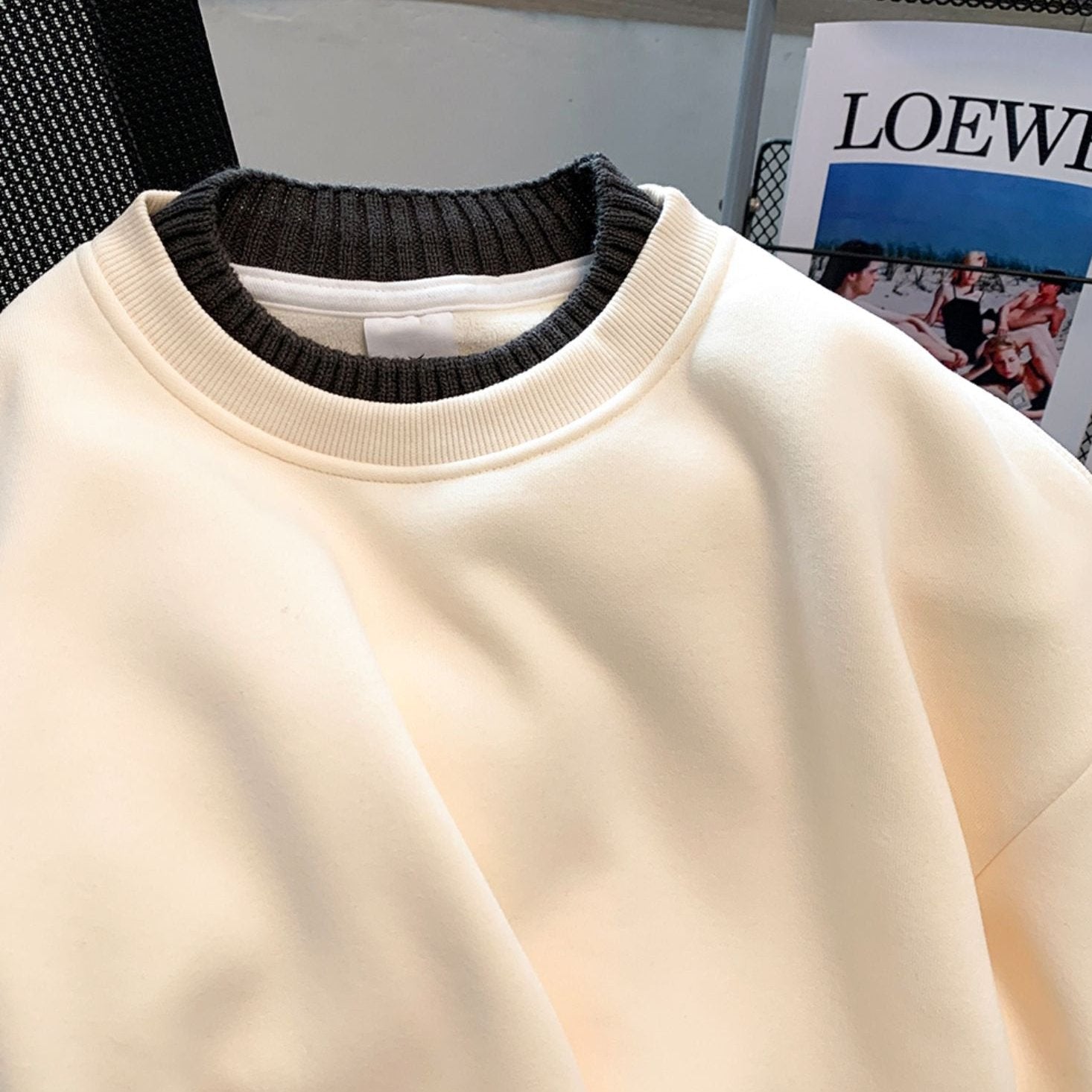 Faux İki Parça Patchwork Polar Sweatshirt