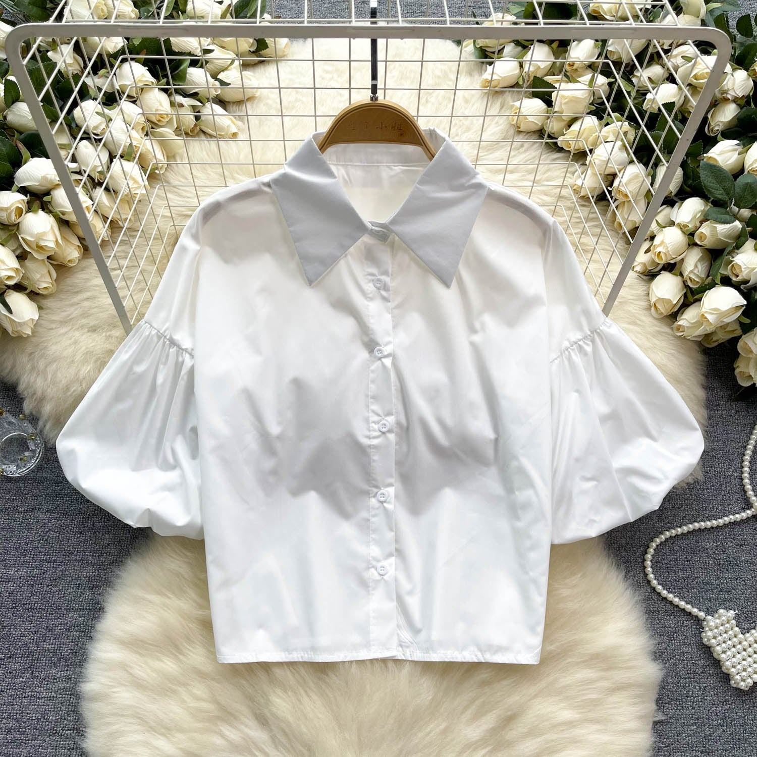 Niş Loose-fit Volan Kollu Gömlek