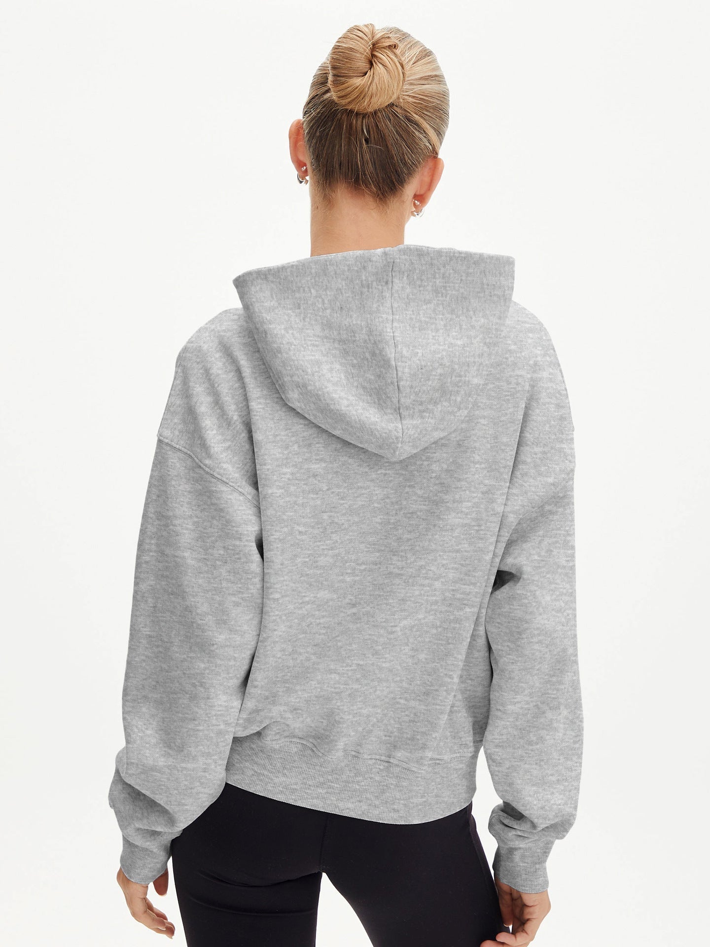 Moda Yarım Fermuarlı Kapüşonlu Sweatshirt
