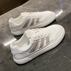 Kadınların Beyaz Yaz Düz Şık İnce Trend Sneaker'ları