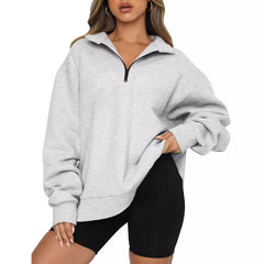 Pullover Loose-fit Fermuarlı Sweatshirt