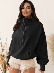 Çekme İpli Kanguru Cep Kapüşonlu Sweatshirt
