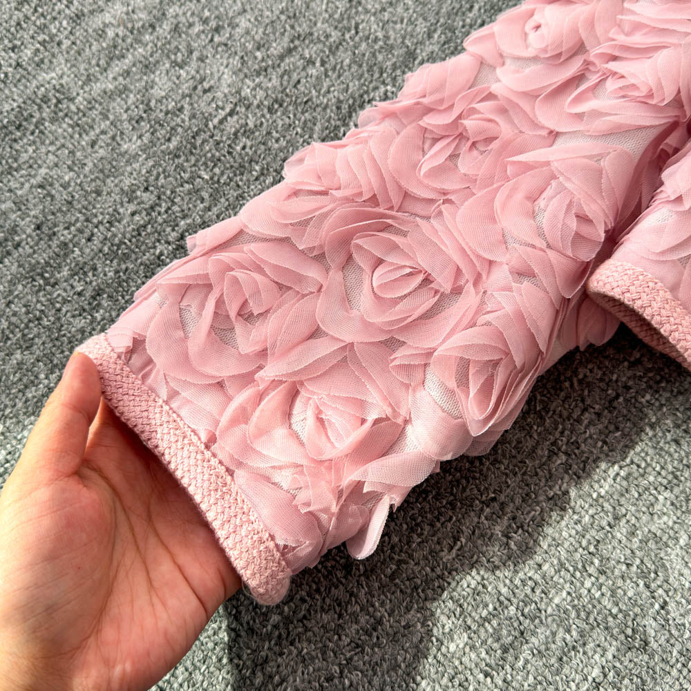 Şık 3D Çiçekli Dekoratif Üst