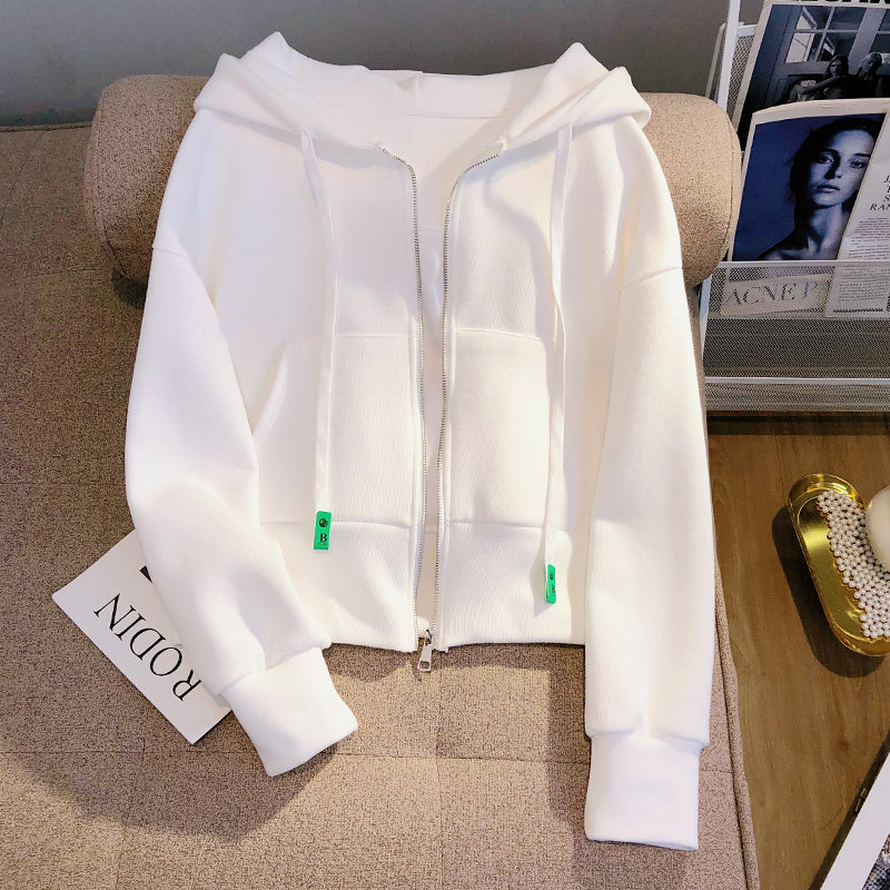 Basit Tasarım Çekmeli Kapüşonlu Sweatshirt
