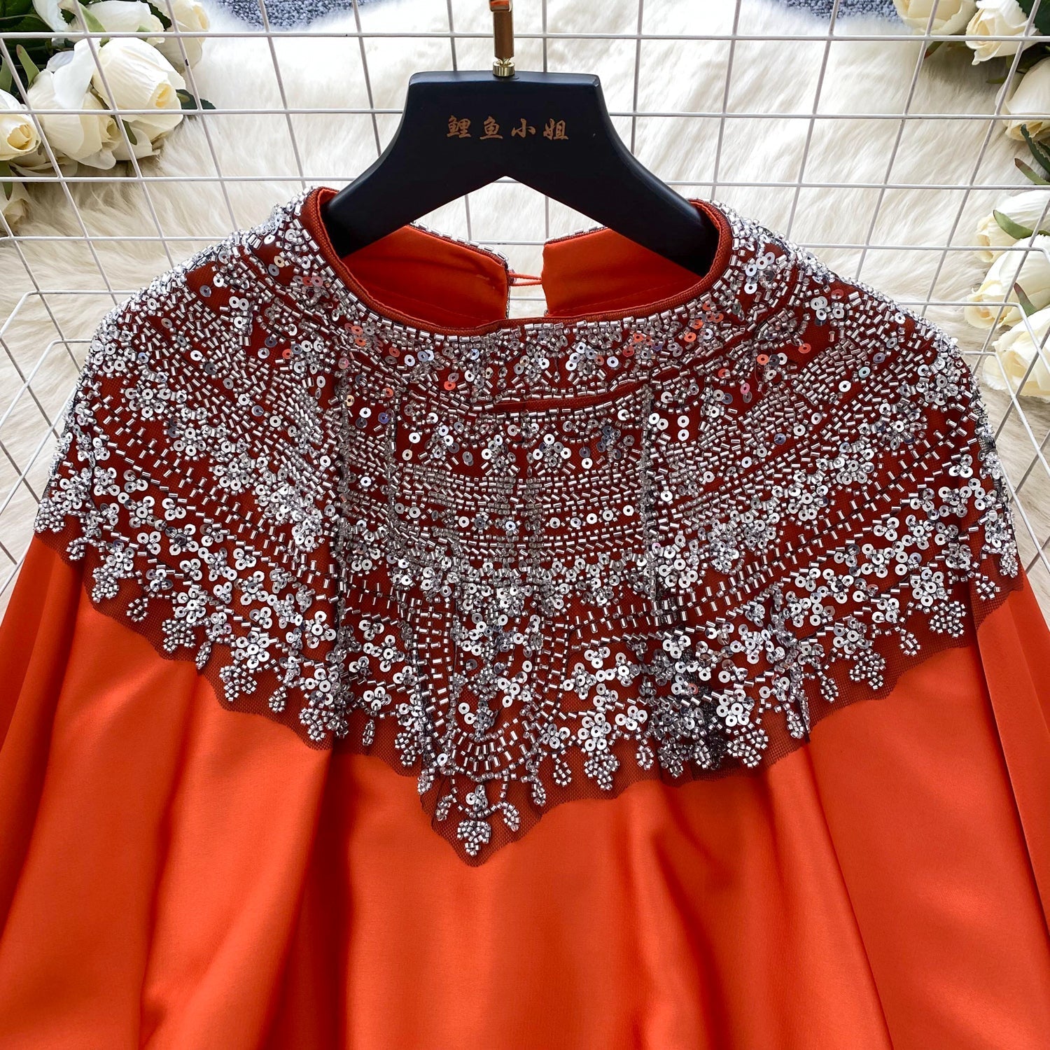 Etnik Stil Boncuklu Yarasa Kol Gömlek