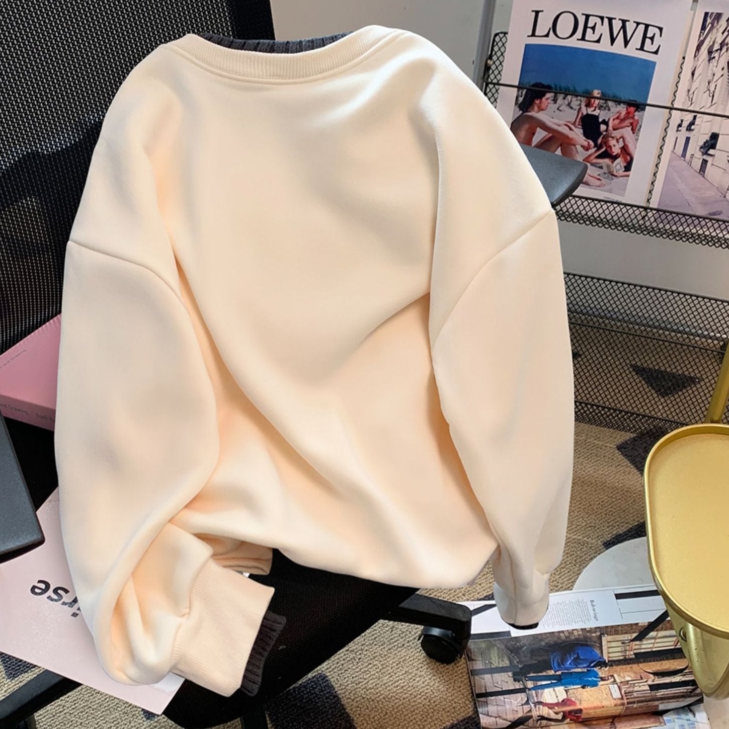 Faux İki Parça Patchwork Polar Sweatshirt