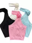 Niş Asimetrik Midriff Açık Halter Üst
