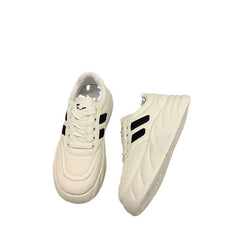 Kadınların Beyaz Bahar Kalın Tabanlı Kampüs Yükselten Sneaker'ları