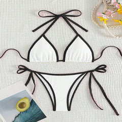 Renkli Seksi Yırtık Bikini Mayo