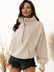 Çekme İpli Kanguru Cep Kapüşonlu Sweatshirt