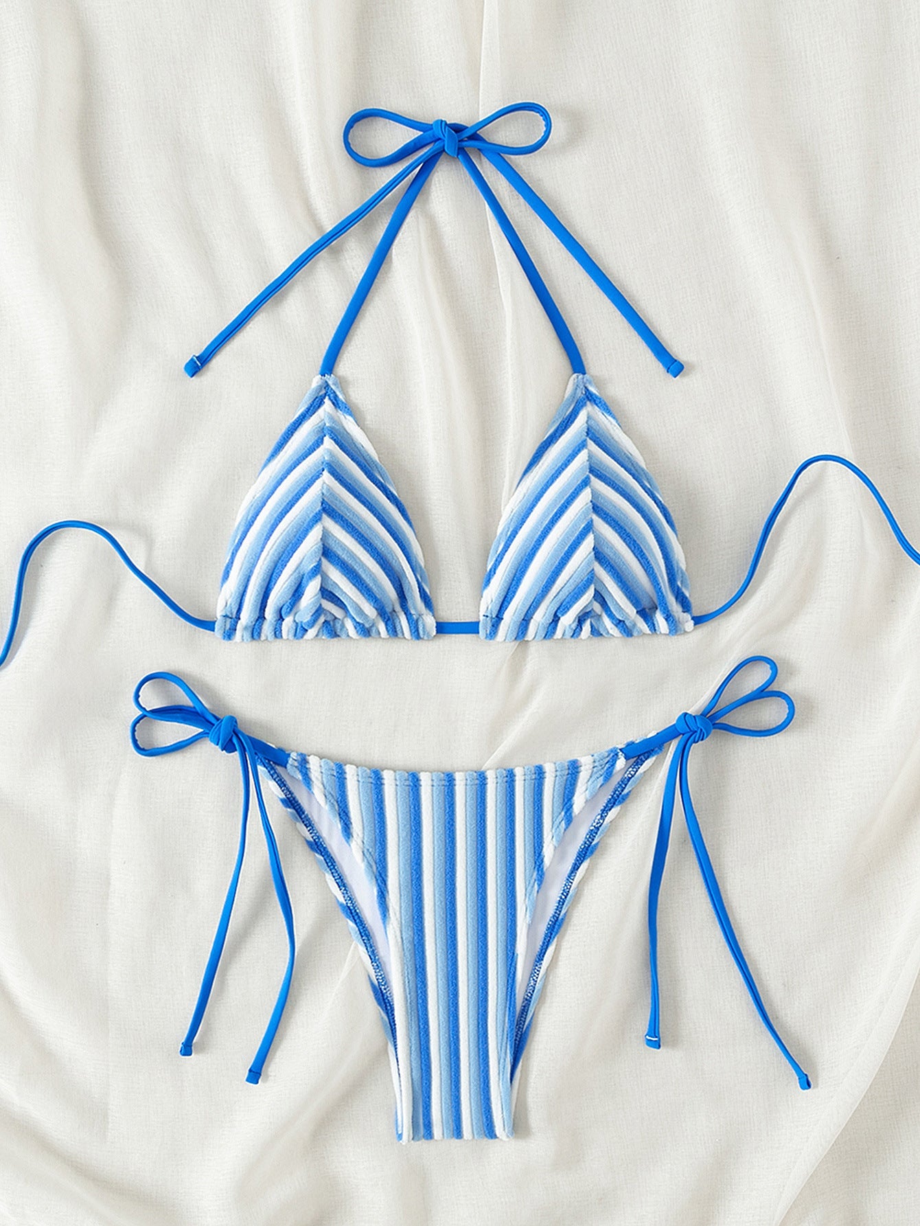 Havlu Kumaş Askılı Kravat Bikini