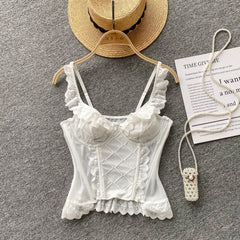 Saray Danteli Patchwork Balık Kemiği Askılı Bluz