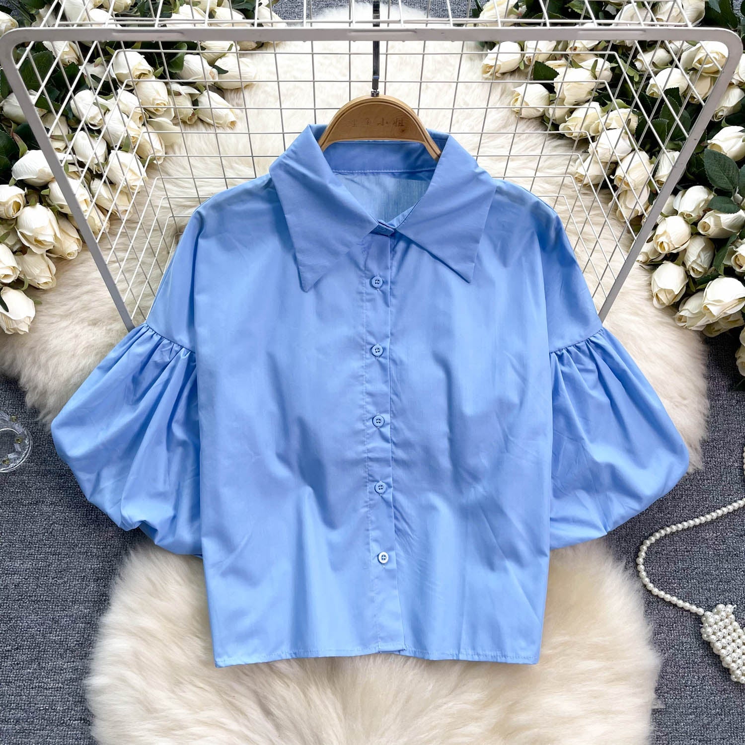 Niş Loose-fit Volan Kollu Gömlek